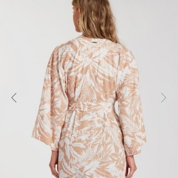 Billabong Sandcastle Linen Coastal Beachy Nautical Belted Bohemian Kimono - Picture 7 of 7